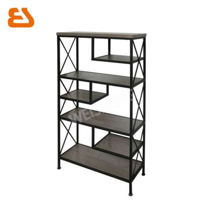 black color Wood and metal shelf cabinet